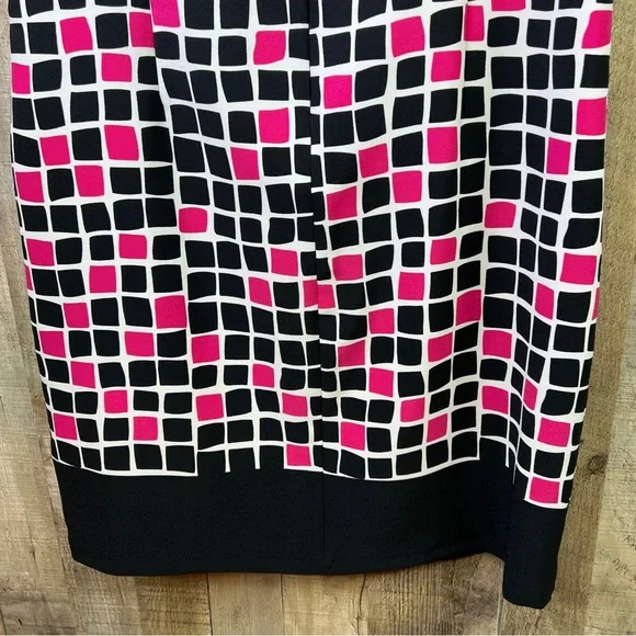 Voir Voir Size 10 Sleeveless Block Print Back Zippered Dress - Picture 8 of 11